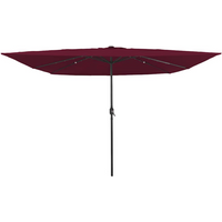 vidaXL Garden Parasol Red and Black 295 x 295 x 245 cm