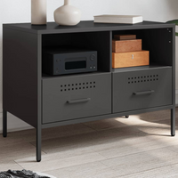 vidaXL TV Cabinet Black 68x39x50.5 cm Steel