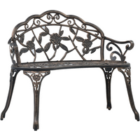 vidaXL Bistro Bench 100cm Bronze Cast Aluminium