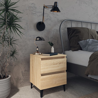 vidaXL Bed Cabinet Sonoma Oak 40x35x50 cm Engineered Wood