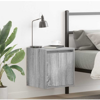 vidaXL Wall-Mounted Bedside Cabinet Grey Sonoma 38x34x40 cm