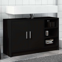 vidaXL Sink Cabinet Black 90x29x55 cm Engineered Wood