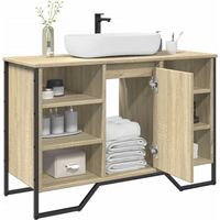 vidaXL Bathroom Sink Cabinet Sonoma Oak 91x35x60 cm Engineered Wood