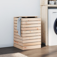 vidaXL Laundry Basket 44x44x66 cm Solid Wood Pine