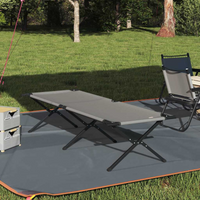 vidaXL Folding Camping Bed Folding Manual Grey Oxford fabric