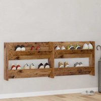 vidaXL Wall Shoe Cabinets with Shelf Old wood Engineered wood