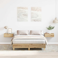 vidaXL Bed Frame No Mattress Artisan Oak 135x190 cm Double Engineered Wood