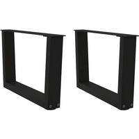 vidaXL Coffee Table Legs V-Shape 2 pcs Black 60x(30-31.3) cm Steel