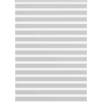 vidaXL Zebra Blind Light Grey 155x230 cm Fabric Width 150.9 cm Polyester
