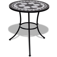 vidaXL Bistro Table Black and White 60 cm Mosaic