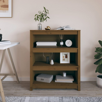vidaXL Book Cabinet Honey Brown 80x35x97 cm Solid Wood Pine