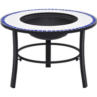 vidaXl Mosaic Fire Pit Blue and White 68cm Ceramic