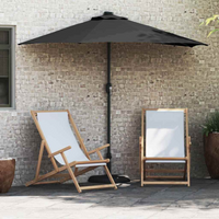 vidaXL Garden Parasol Black 294 x 150 x 223 cm Fabric