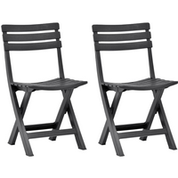vidaXL Folding Garden Chairs 2 pcs Plastic Anthracite