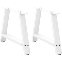 vidaXL Coffee Table Legs A-Shaped 2 pcs White 70x(42-43) cm Steel