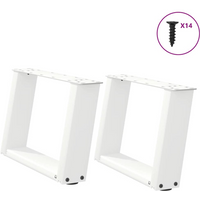 vidaXL Coffee Table Legs U-Shaped 2 pcs White 40x(30-31) cm Steel