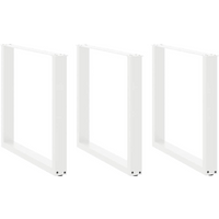 vidaXL Dining Table Legs U-Shaped 3 pcs White 90x(72-73) cm Steel