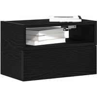 vidaXL Wall-mounted Bedside Cabinet Black 45x26x28.5 cm