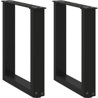 vidaXL Coffee Table Legs U-Shaped 2 pcs Black 28x(42-43) cm Steel