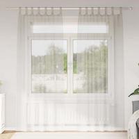 vidaXL Voile Curtain with Curtains 2 pcs Cream 245 x 140 cm Polyester