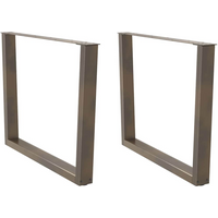vidaXL Dining Table Legs V-Shape 2 pcs Natural Steel 100x(72-73.3) cm Steel