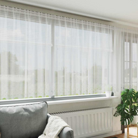 vidaXL Lace Curtain with Curtains Floral White 180 x 400 cm Polyester