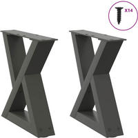 vidaXL Coffee Table Legs 2 pcs Anthracite 40x(30-31.3) cm Steel