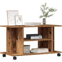 vidaXL TV Cabinet with Castors Old Wood 80x40x45 cm Engineered Wood