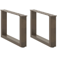 vidaXL Coffee Table Legs U-Shaped 2 pcs Natural Steel 50x(30-31) cm Steel