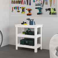 vidaXL Work Bench White 78.5x50x80 cm Solid Wood Pine