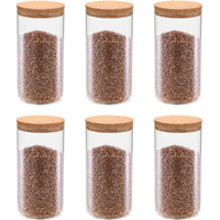 vidaXL Storage Glass Jars with Cork Lid 6 pcs 1100 ml