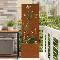 vidaXL Garden Privacy Screen Floral Rusty 50 x 140 cm Weathering steel