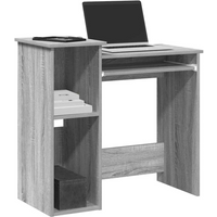 vidaXL Desk with Shelves Grey Sonoma 84x40x78 cm Engineered Wood