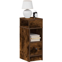 vidaXL Bedside Cabinets 2 pcs with Drawer Smoked Oak 25x31x66 cm