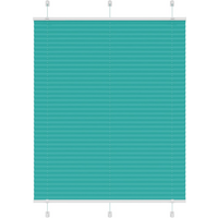 vidaXL Pleated Blind Petrol Green 110x100 cm Fabric Width 109.4 cm Polyester