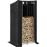 vidaxL Firewood Rack with Rain Cover 150x80x200 cm Galvanised Steel