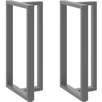 vidaXL Bar Table Legs T-Shaped 2 pcs Black 60x35x(110-111) cm Steel