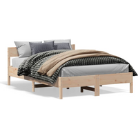 vidaXL Bed Frame without Mattress 150x200 cm King Size Solid Wood Pine
