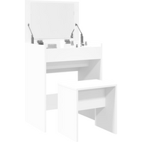 vidaXL Dressing Table and Stool White 60x40x113.5 cm