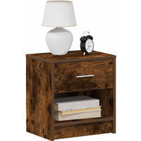 vidaXL Bedside Cabinet with Drawer Smoked Oak 39x28x41 cm