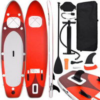 vidaXL Inflatable Stand Up Paddle Board Set Red 360x81x10 cm