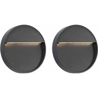 vidaXL Outdoor LED Wall Lights 2 pcs 3 W Black Round