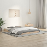 vidaXL Bed Frame without Mattress 135x190 cm Double Double Solid Wood Pine