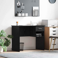 vidaXL Desk with Drawer Black Oak 90 x 49 x 75 cm Engineered Wood