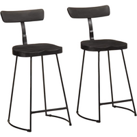 vidaXL Bar Stools 2 pcs Black 49x43x88 cm Solid Wood Mango