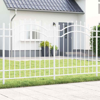 vidaXL Garden Fence White 165 cm Powder-coated steel