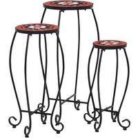 vidaXL Mosaic Tables 3 pcs Terracotta and White Ceramic