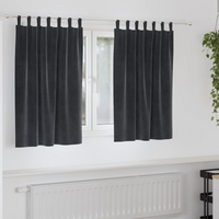 vidaXL Blackout Curtains 2 pcs Dark Grey 140 x 140 cm Velvet