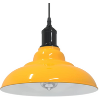 vidaXL Pendant Lamp Height Adjustable E27 Gloss Yellow Ø 31 cm Metal