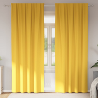 vidaXL Blackout Curtains with Rings 2 pcs Mustard Yellow 225 x 140 cm